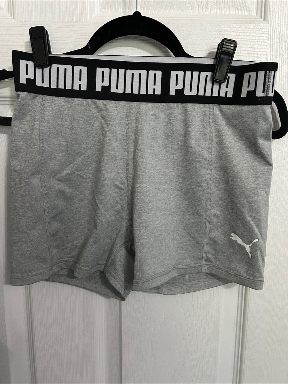 Puma Grey Volleyball Shorts with Black Logo Waistband